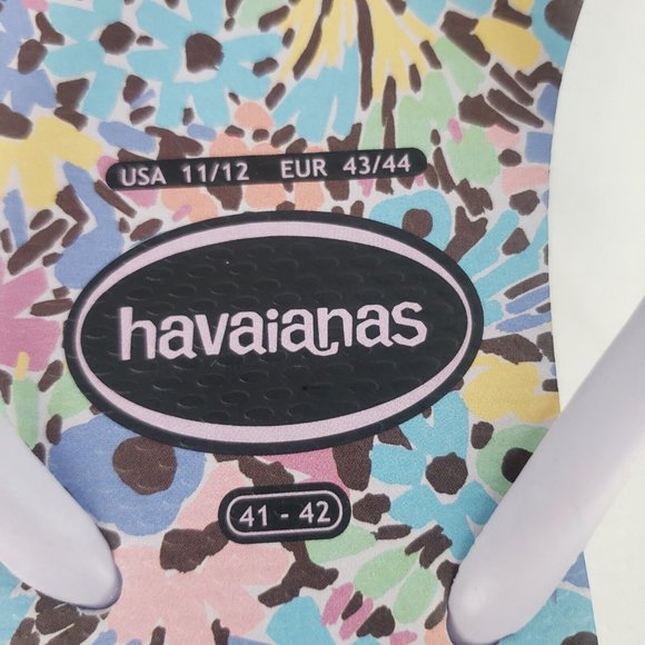 HAVAIANAS women's lilac floral flip flop Size 11/12 US - Picture 3 of 5